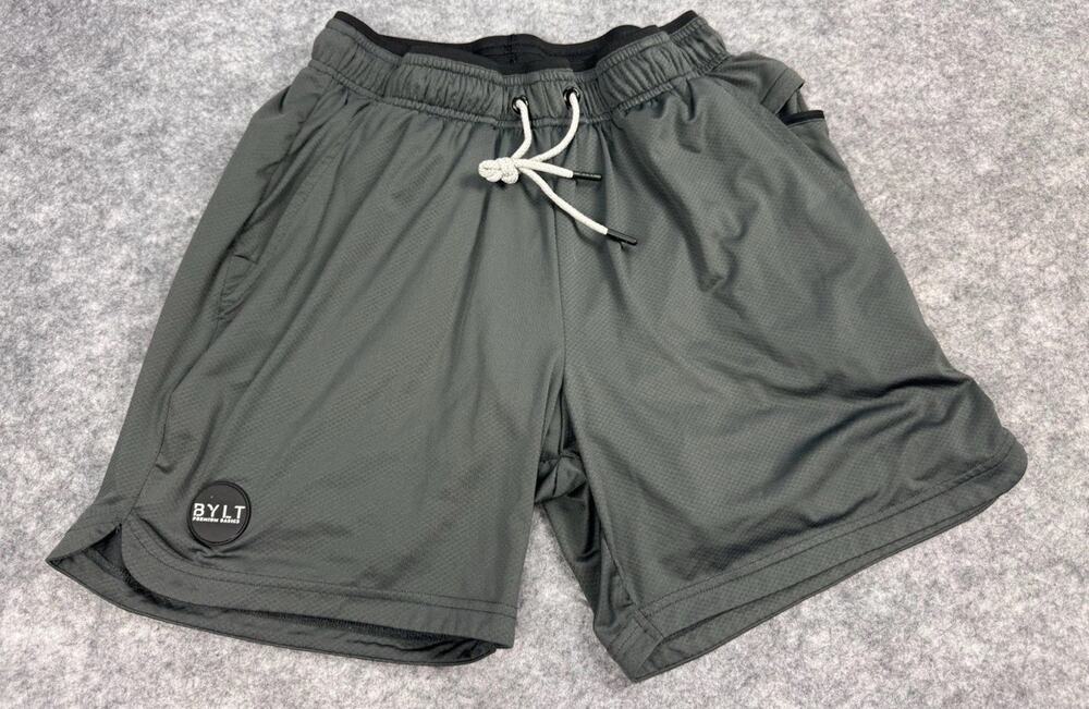 BYLT Active Shorts 5” Inseam Lined Gray Men's Medium Gym Workout